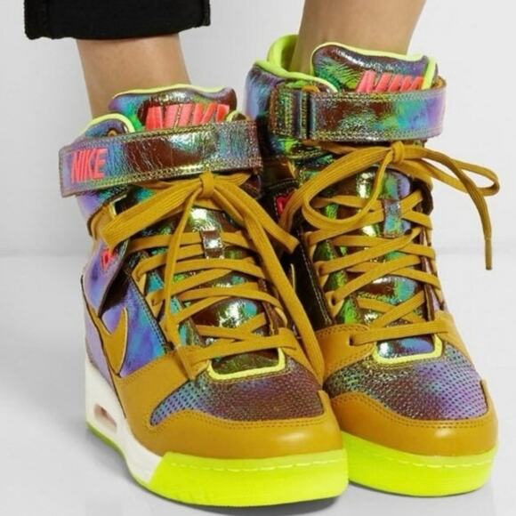 Nike Air Revolution Sky Hi QS World Cup Gold Trophy Pack Iridescent Sz 9 Rare - Picture 5 of 14